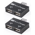thumbnail image 1 of 2pcs USB2.0 Mâle à Femelle Chargeur Double Adaptateur de Répartiteur USB 2 Ports, 1 of 6