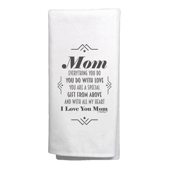 ThisWear Mom Gifts for Women Mom You Are A Special Gift From Above Poem Decorative Kitchen Towel White