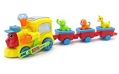 dazzling toys Toddler Animal Train Baby's 5 Piece Train with Removable Animals Riding