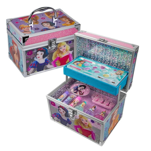 Set de Cosméticos Princesas con Estuche, Brochas y Brillos Labiales, Kit de Belleza para Niñas Creativas - MAKEUPERIA