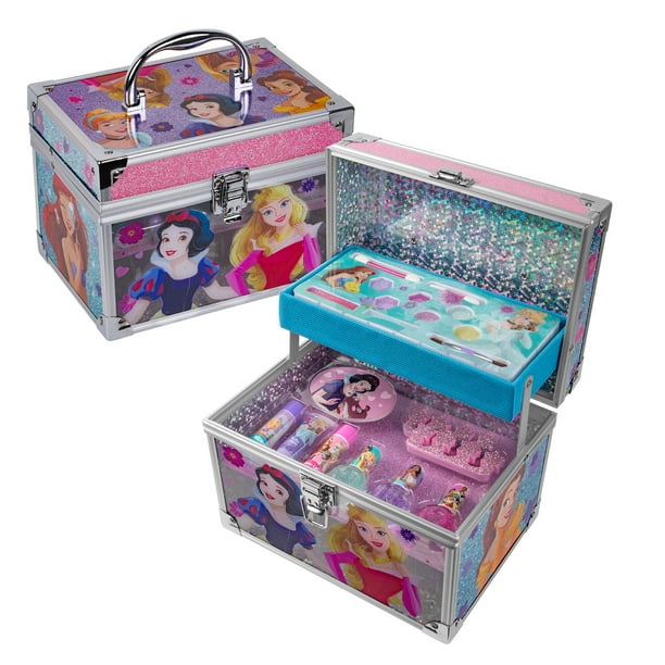 Set de Cosméticos Princesas con Estuche, Brochas y Brillos Labiales, Kit de Belleza para Niñas Creativas - MAKEUPERIA