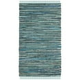 thumbnail image 2 of SAFAVIEH Rag Candis Striped Cotton Runner Rug, Turquoise/Multi, 2'3" x 12', 2 of 9