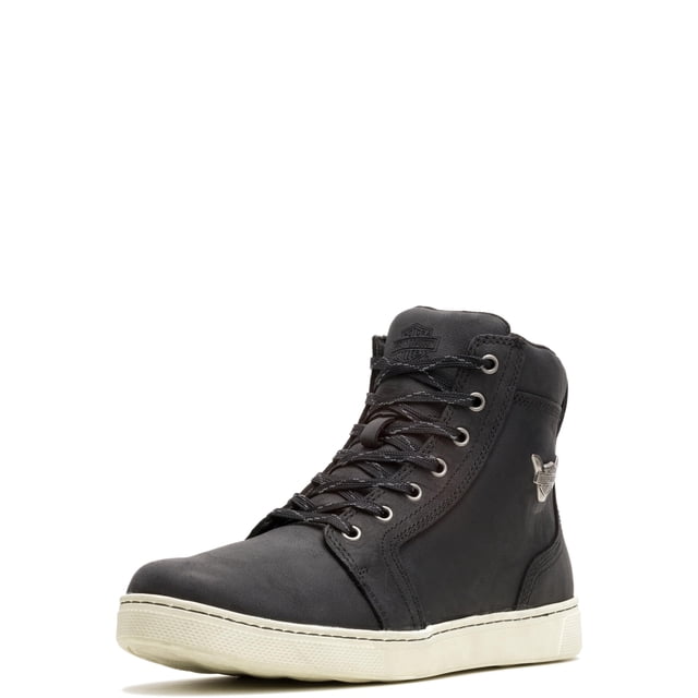 HARLEY-DAVIDSON FOOTWEAR Bota deportiva informal de piel metálica Bateman de 5 pulgadas para motocicleta, color negro, 10,5