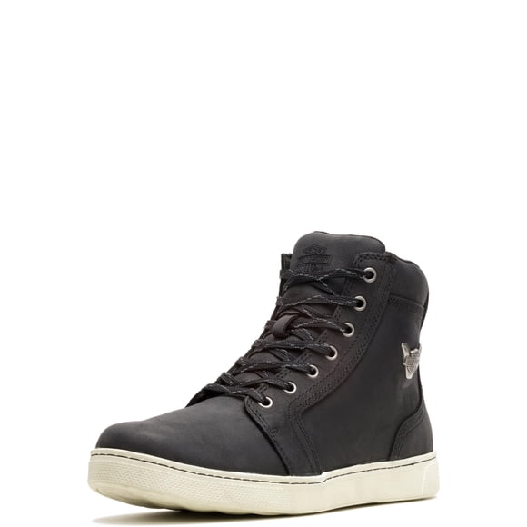 HARLEY-DAVIDSON FOOTWEAR Bota deportiva informal de piel metálica Bateman de 5 pulgadas para motocicleta, color negro, 10,5