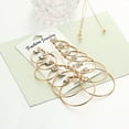 thumbnail image 4 of 6 Pairs Women Fashion Rock Circle Hoop Earrings Set, Punk Hoop Earrings, 4 of 8