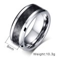 thumbnail image 3 of Men Tungsten Carbide Carbon Fiber Inlay Comfort Fit Wedding Band Ring, 3 of 4
