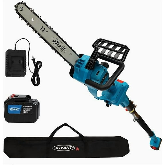 2-IN-1 Cordless 12 Inch Pole saw & Mini Chainsaw, 1* Max 20V 6Ah Battery, 15ft Max Reach, Electric Pole Saws for Tree Trimming, Branch Cutting