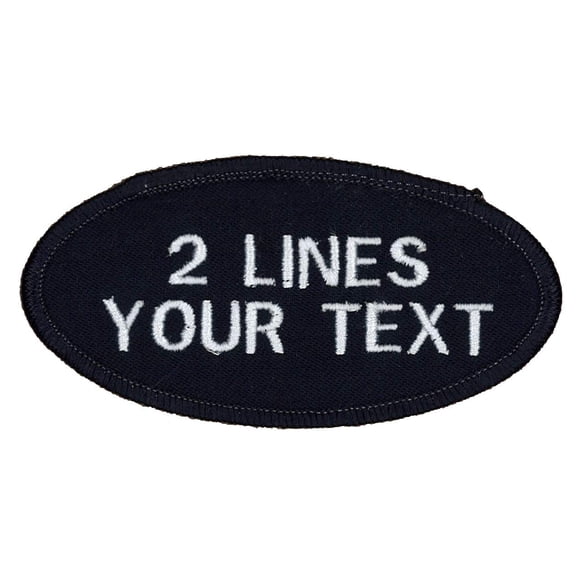 Chemise Uniforme à Patch Ovale 2 Lignes-Broderie Personnalisée-Bordure Minuit/minuit, Thermocollant