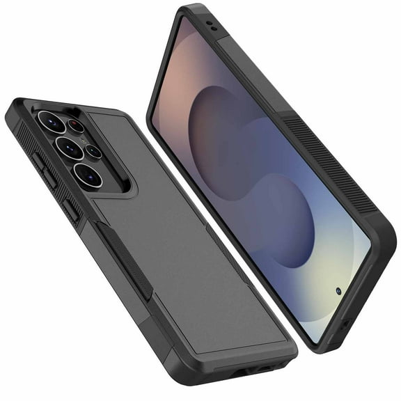 For Galaxy S25 5G Case ,Sturdy Phone Case for Samsung S25 5G ,Tiflook Shockproof Protection Heavy Duty Armor Hard Plastic & Rubber Rugged Bumper 2-in-1 Case Cover ( Black )