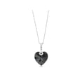 thumbnail image 2 of Gem Stone King 925 Sterling Silver Lovely Black Crystals Heart Pendant Necklace for Women with 18 inch Chain, 2 of 2