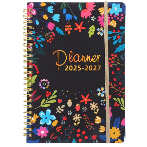 Planificador de trabajo de oficina, bloc de notas con encuadernación en espiral, cuaderno de planificación diaria, calendario A5, agenda 2025-2027, agenda académica