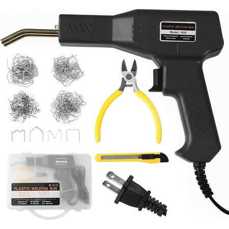 

50W Hot Stapler Plastic Welder Kit for Machine Car Bumper Repair Hot Stapler Plastic Welding w/4 Types 600Pcs Hot Wave Flat Staples