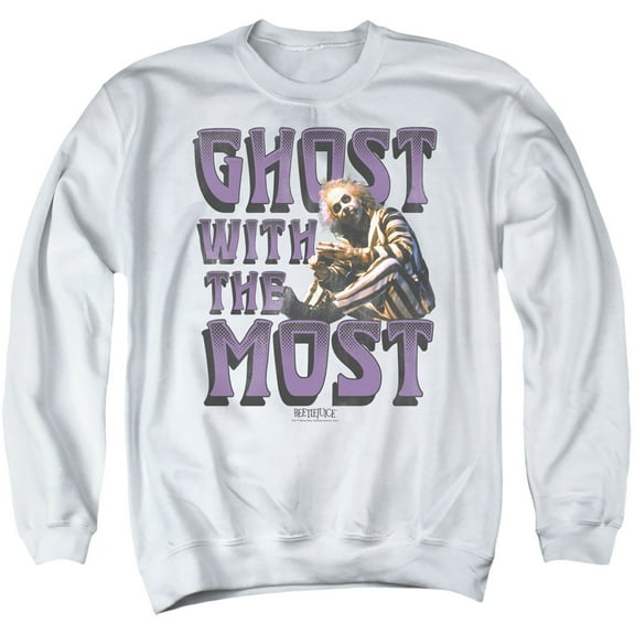 Beetlejuice Most Unisex Adult Crewneck Sweatshirt,White, 3X-Large