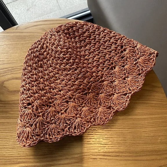 SikaFu Summer Fashion Straw Fisherman Hat Casual Bell-shaped Hats Women Crochet Outdoor Foldable Beach Cap Zomer Gorras