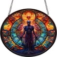 thumbnail image 4 of Deals of the Week Clearance 1Pcs Stained Glass Window Hanging Skeleton Decorative Wall Hanging Gothic Glass Wall Hanging Home Stained Glass Hanging Creative Halloween Stained Glass Panel (Styl, 4 of 7