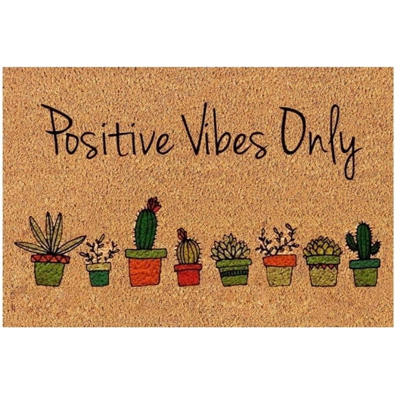 Coir Mat Door Mat Outdoor Mat for Entryway Outside Yard Home Decoration Door Mat - Novelty Designs Welcome Doormats Warehouse Coco Coir Outdoor Mat for Indoor Outdoor Postive Vibes 14x26