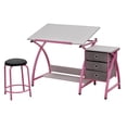 thumbnail image 2 of Studio Designs Home Office Comet Center with Stool - Pink/Spatter Gray, 2 of 10