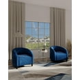 thumbnail image 4 of COZONY Velvet Accent Barrel Chair, Modern Club Armchair with Curved Backrest for Living Room, Bedroom or Office, Navy Blue, 4 of 7