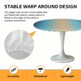 thumbnail image 2 of Elastic Fitted Round Tablecloth, Blue Teal Ombre Waterproof Stretch Table Cover for 45"-54" Tables, Modern Yellow Gradient Farmhouse Art Washable Outdoor Tablecloths for Patio, Picnic, Camping, 2 of 9