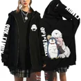 thumbnail image 3 of Sudaderas con capucha con cremallera y estampado para mujer, ropa de calle Harajuku, sudaderas de lana Y2K para mujer, cárdigan de manga larga informal Suelto, 3 of 5