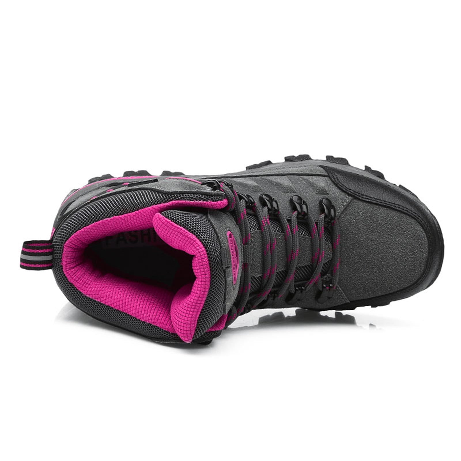 Quaouag Women's Lightweight Hiking Shoes Mid Height Quick Laces Outdoors Travel Sneakers Waterproof Terrain Hiking Boot for Women