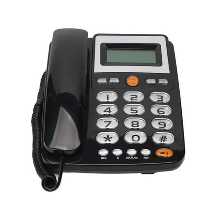 NFTIGB Big Button Corded Phone Hands Free Calls LCD Adjustable Brightness One Touch Speed Dialling Landline Telephone Black (8.66 inches / 22 cm)