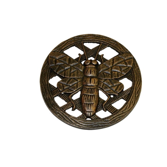 Outdoor Living and Style 12" Bronze Contemporary Style Hand Cast Stepping Stone Bee