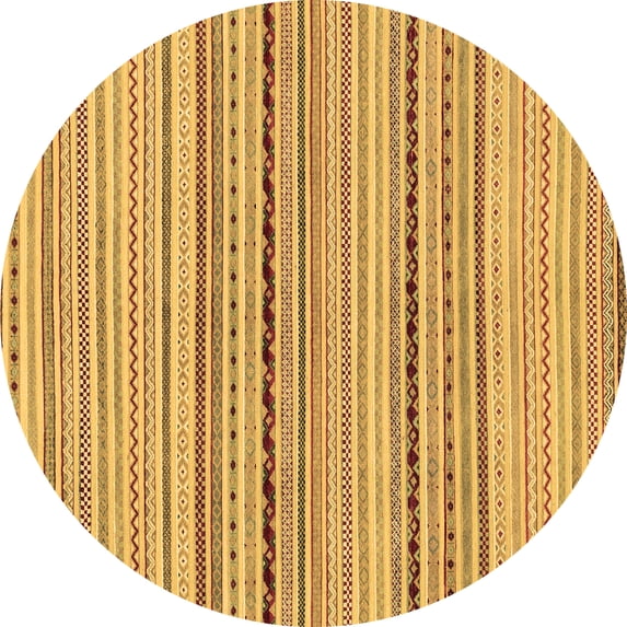 Ahgly Company Indoor Round Abstract Brown Modern Area Rugs, 5' Round