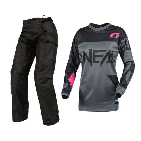 Oneal Womens Element Racewear Pink/Grey Jersey Apoc Pant Combo