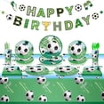thumbnail image 2 of Juego de vajilla de papel con temática de fútbol, suministros de decoración de pasteles, vasos y platos con patrón de fútbol, favores de fiesta de cumpleaños para niño, 2 of 5