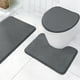 thumbnail image 1 of Juego de 3 alfombrillas de baño | Alfombras absorbentes y antideslizantes de poliéster | Modernas fundas para alfombras de baño en gris oscuro, caqui y verde | Alfombrillas de secado rápido para, 1 of 5