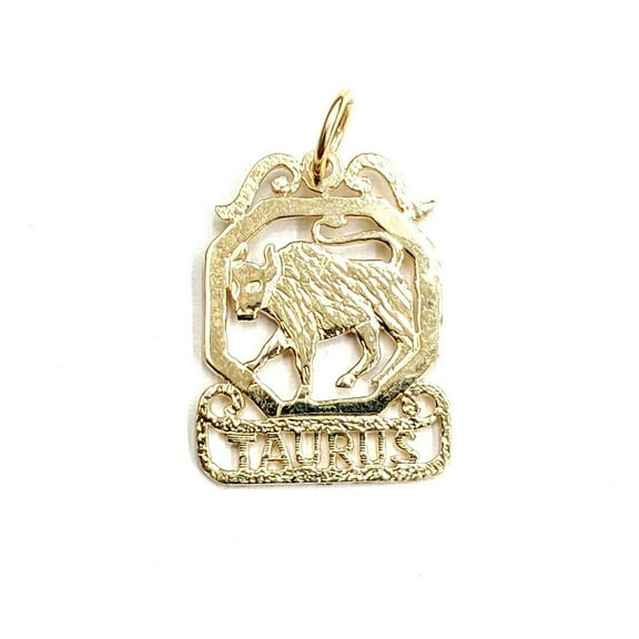 New 14k yellow Gold taurus bull zodiac sign astrology Pendant charm jewelry 1.4g