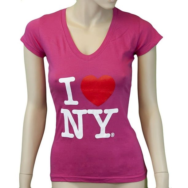 I Love Ny - I Love NY New York Womens V-Neck T-Shirt Spandex Heart Hot ...