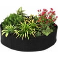 thumbnail image 2 of LTS FAFA Bolsas grandes para plantas de tejido no tejido, Maceta de geotextil negro 400 L, Ø 130 cm Altura 30 cm 400 g/m², Bolsa para plantas de jardín con asa, 2 of 5
