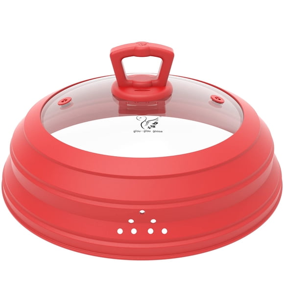 Cubierta contra salpicaduras para microondas, cubierta de vidrio ventilado, tapa protectora contra salpicaduras