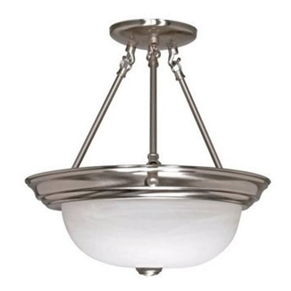 Nuvo 60-201 - 2 Light - 13" - Semi-Flush - Alabaster Glass