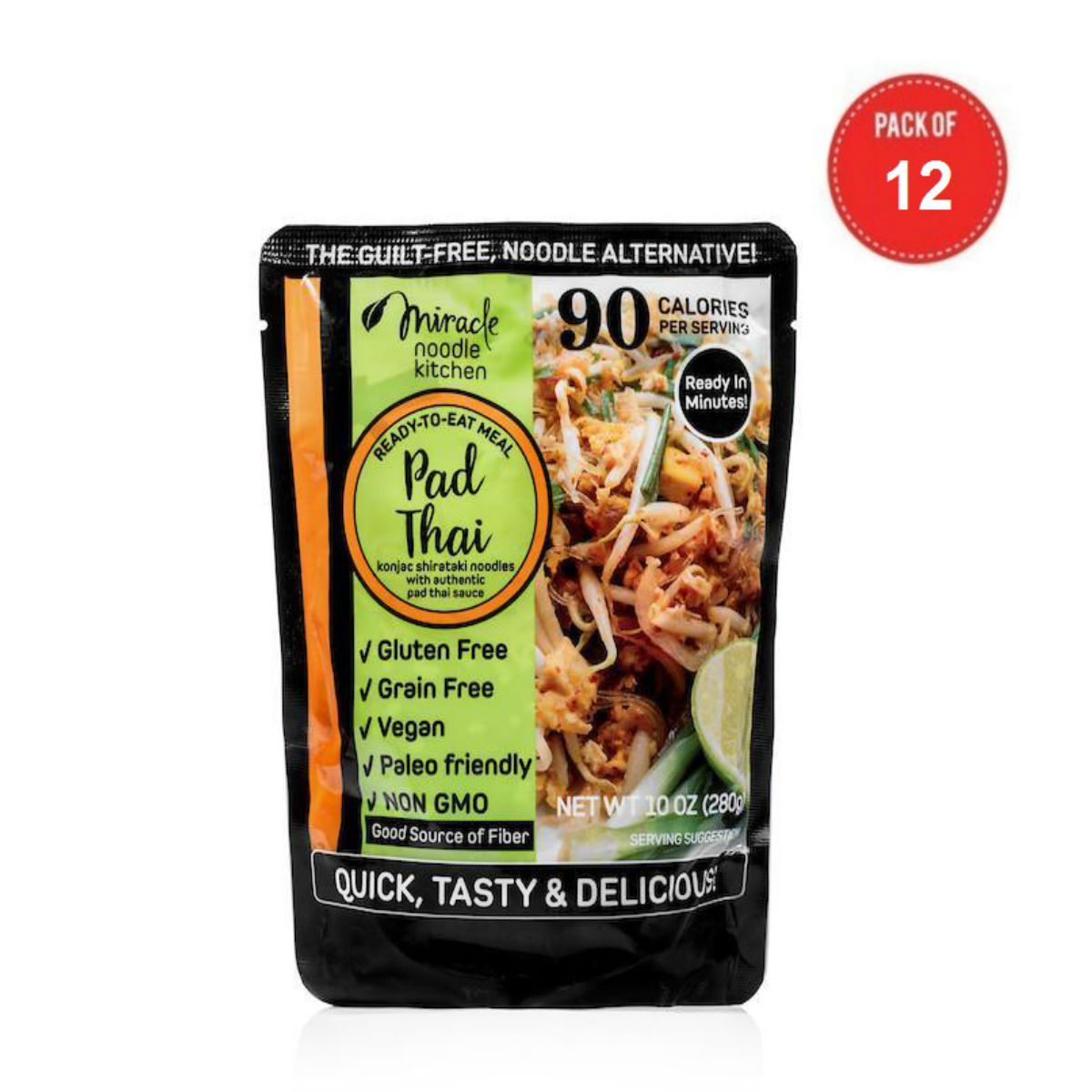 MIRACLE NOODLE, RTE MEAL, PAD THAI, Pack of 12, Size 10 OZ No