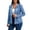 Blue, variant on Sparkling Carnival Hooded Coat – Women's Plus Size Sequin Jacket with Detachable Trim, Lightweight Open Front Long Sleeve Sparkly Cardigan Outerwear