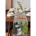 thumbnail image 4 of Christmas Grey Burlap-Cotton Table Runner 72 Inches Long,Winter Snowmen Snowflake Xmas Tree Farmhouse Table Runners,Outdoor Dining Tablecloths Decor for Baby Shower/Party/Wedding 14x72, 4 of 9