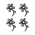 thumbnail image 1 of 4 piezas de para reparar adornos decorativos para coser, manualidades, apliques brilntes para bolsas de ropa, vestido, Negro Hugo Parche Bordado, 1 of 9