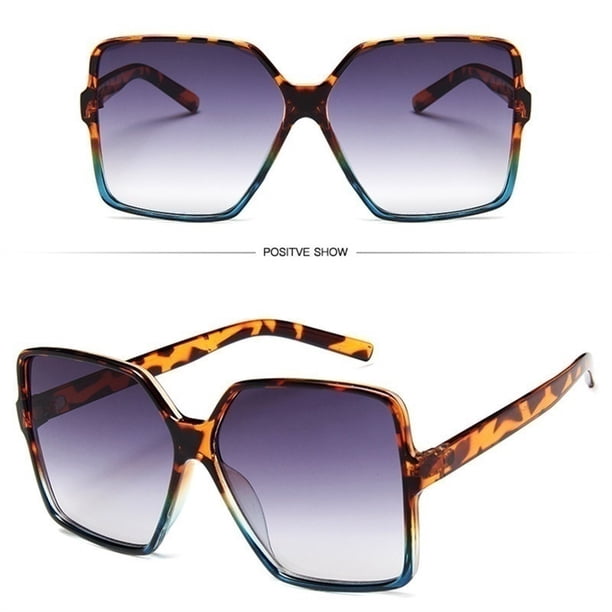 Negro Cuadrado Gafas De Sol De Gran Tamaño De Las Mujeres Marco Grande Colorido Femeninas Espejo Oculos Unisex Degradado Hip Hop Sombras