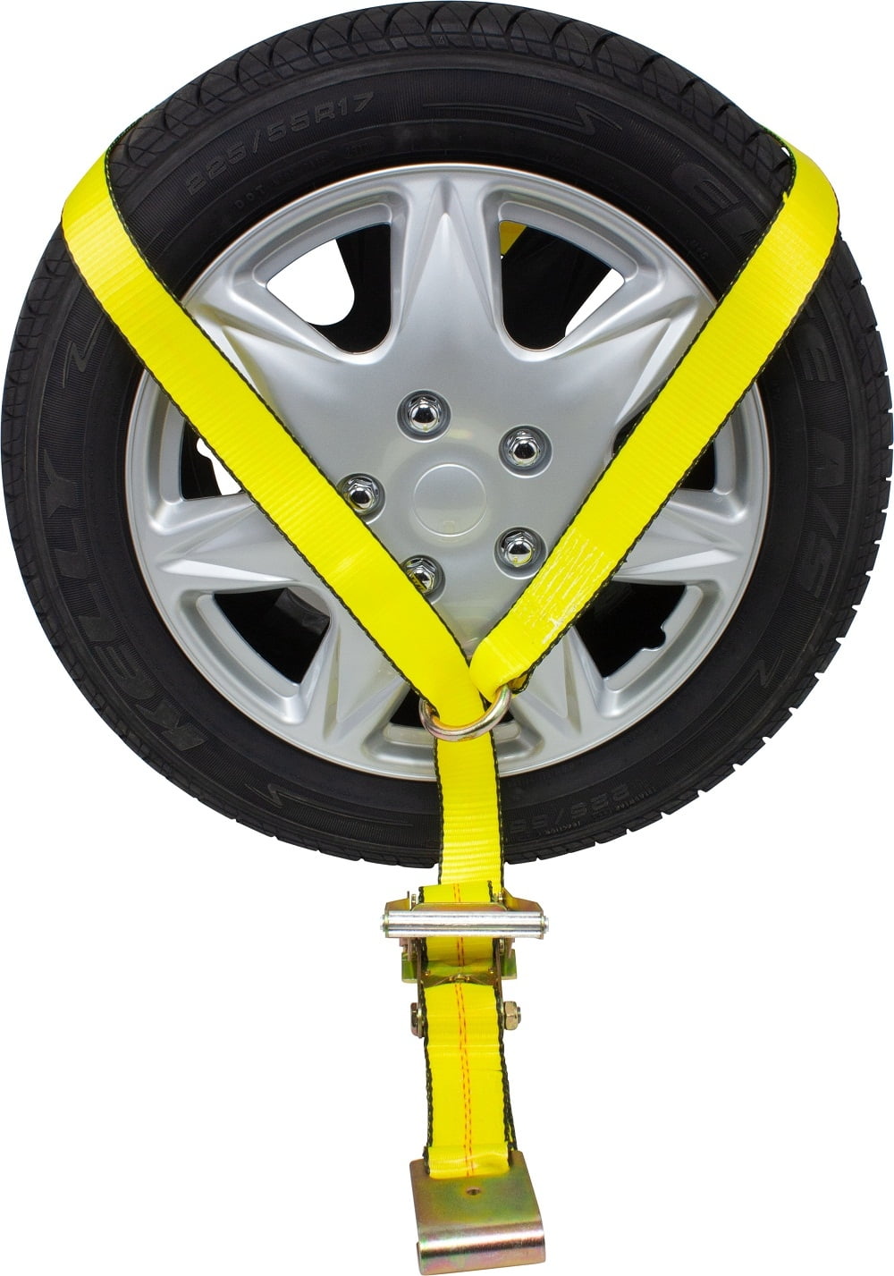 Lasso Auto Wheel Tire Net Car Tie Down Straps w//Flat Hooks 4 Pack for Trailers