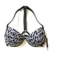 thumbnail image 1 of Victoria's Secret Malibu Shine Rhinestone Gray Leopard Swim Bikini Top Cup Size 34D NWT, 1 of 2