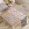 thumbnail image 2 of Ambesonne Garden Art Table Runner & Placemats, Vintage Nature in Bloom, Placemat 4 pcs + Runner 16"x72", Mint Green Pale Pink, 2 of 2