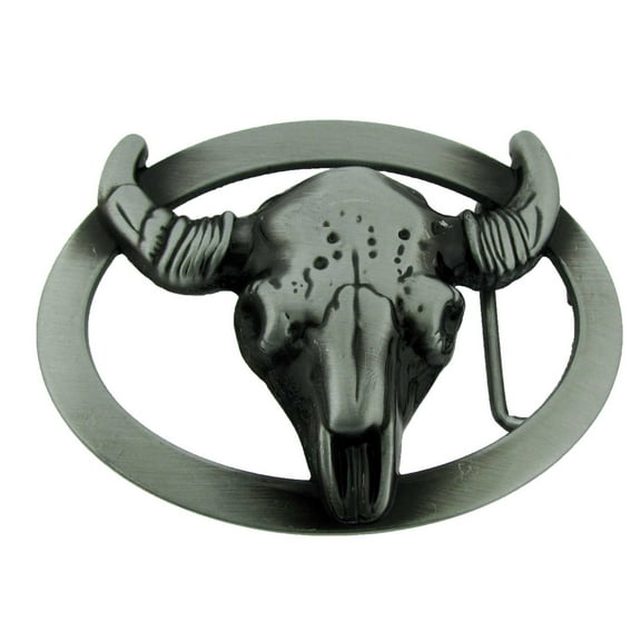 Bull Belt Buckle Trophy Steer Western Cowboy Texas US Style Antiqued Oval Rodeo
