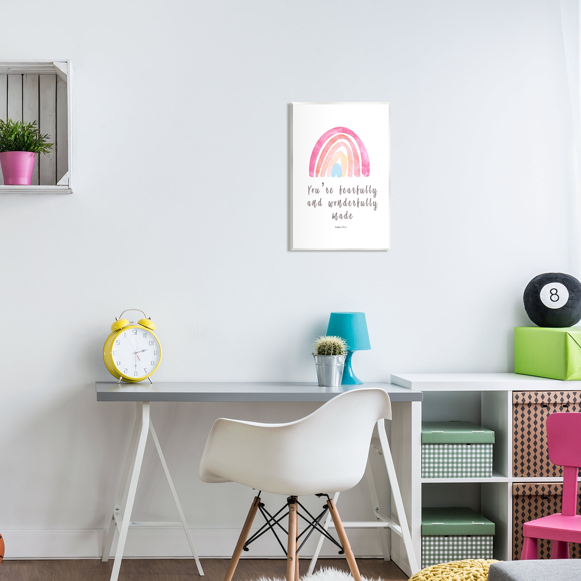 Stupell Industries Psalm 139:14 Rainbow Religious Painting Unframed Art Print Wall Art, 13 x 19