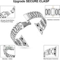 thumbnail image 3 of KOMI Solid Stainless Steel Band Compatible with Apple Watch 49mm, Metal Strap with Soft TPU Case for iWatch Series Ultra/Ultra 2 Women and Men, Silver, 3 of 6