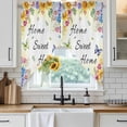 thumbnail image 6 of Spring Wildflowers Swag Valances for Windows 2 Pack, Kitchen Window Curtains 36 Inch Length, Watercolor Tulip Floral Leaf Plant Yellow Privacy Swag Curtains for Living Room/Bathroom 36"x36", 6 of 8