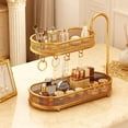 thumbnail image 5 of FVDPWYE Bathroom Countertop Organizer, Cosmetic Holder Standing Shelf, 2 Layer Freestanding Storage Organizer Metal Rack for Bathroom Gold, 5 of 9