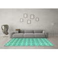 thumbnail image 3 of Ahgly Company Indoor Square Abstract Turquoise Blue Modern Area Rugs, 3' Square, 3 of 4